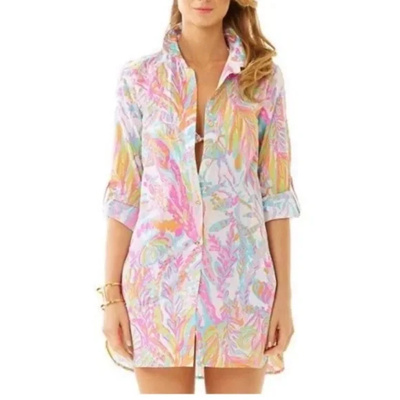 Lilly Pulitzer island tunic cover up shirts dress SZ S - Picture 1 of 3
